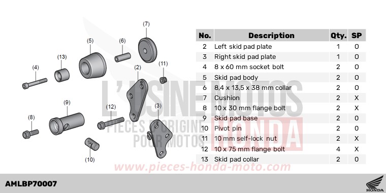 SKID PAD de Hornet 750 MAT IRIDIUM GRAY METALLIC (NHC64) 2023